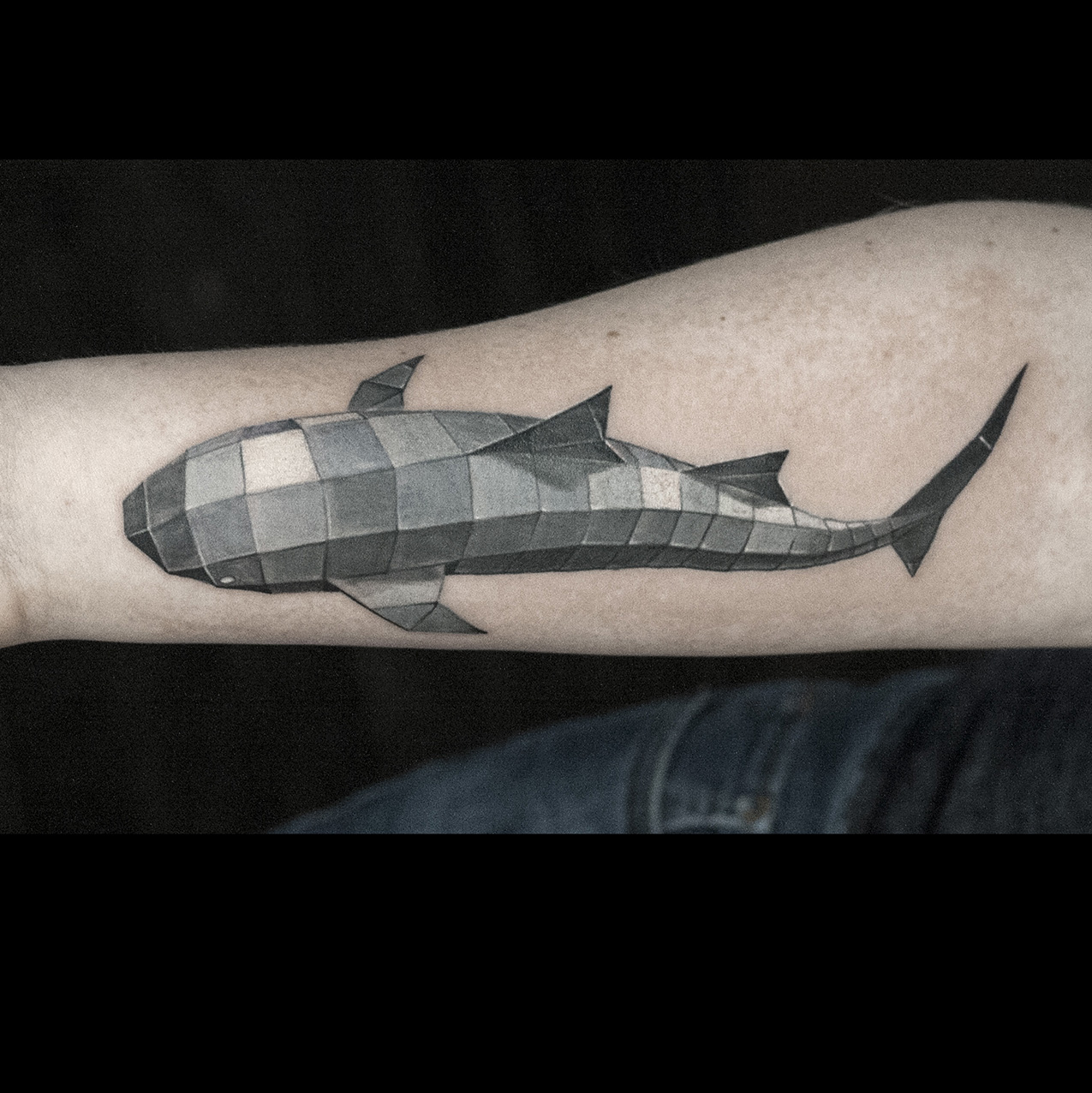 geometric #shark #tattoo | Tattoos, Black and grey tattoos, Geometric tattoo
